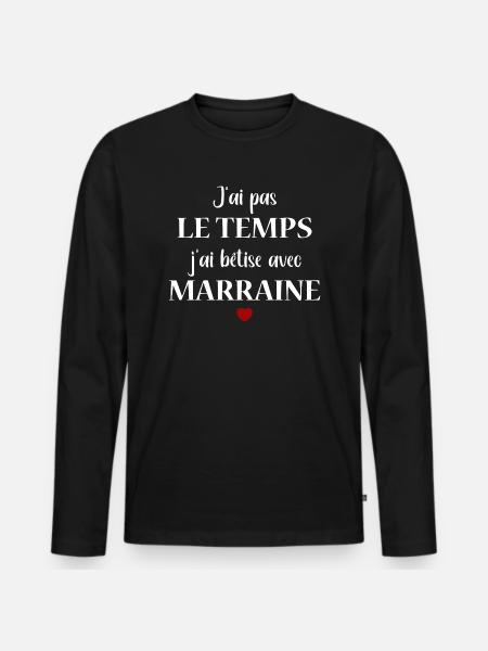 bêtise avec marraine - T-shirt manches longues Premium bio Homme - noir