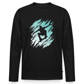 Skateboarding Stunt Skateboard Tricks Skater - Männer Premium Bio Langarmshirt - Schwarz - Vorne - Nico (187cm)