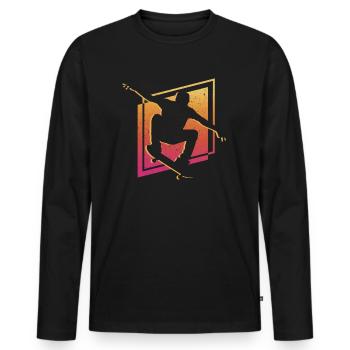 Skateboarding Skaten Skateboard Trick Skater - Männer Premium Bio Langarmshirt - Schwarz - Vorne - Nico (187cm)