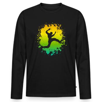 Freerunning Parkourläufer Freerunner Parkour - Männer Premium Bio Langarmshirt - Schwarz - Vorne - Nico (187cm)