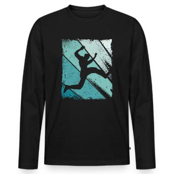 Parkourläufer Freerunner Parkour Freerunning - Männer Premium Bio Langarmshirt - Schwarz - Vorne - Nico (187cm)