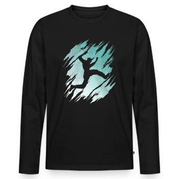 Freerunning Freerunner Parkourläufer Parkour - Männer Premium Bio Langarmshirt - Schwarz - Vorne - Nico (187cm)