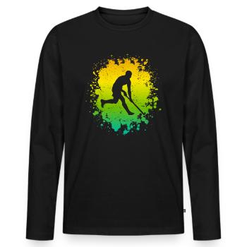Field Hockey Players Young Hockey - Men's Premium Organic Long Sleeve Shirt - black - Front - Nico (187cm)