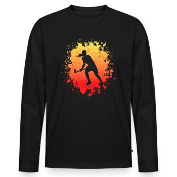 Field Hockey Players Women Hockey Players - Men's Premium Organic Long Sleeve Shirt - black - Front - Nico (187cm)