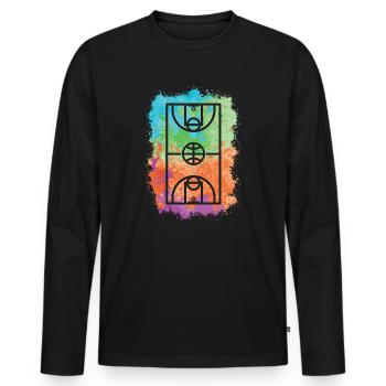 Basketball Court Coach Basketball Player - Men's Premium Organic Long Sleeve Shirt - black - Front - Nico (187cm)