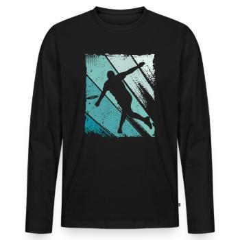 Discgolf Discgolfer Design Sport Disc Golf - Männer Premium Bio Langarmshirt - Schwarz - Vorne - Nico (187cm)