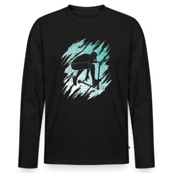 Scooter Tricks E-Roller Kinder Stunt Scooter - Männer Premium Bio Langarmshirt - Schwarz - Vorne - Nico (187cm)