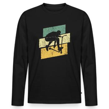 Scooter Tricks Electric Scooter Stunt Scooter - Men's Premium Organic Long Sleeve Shirt - black - Front - Nico (187cm)