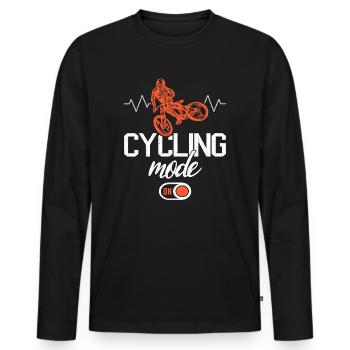 Mountainbike Downhill Fahrrad Mountain Bike - Men's Premium Organic Long Sleeve Shirt - black - Front - Nico (187cm)