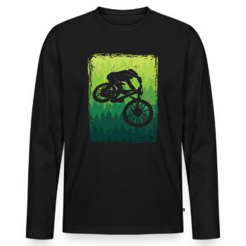 Mountain Bike Bike Biker Mountain Biking - Men's Premium Organic Long Sleeve Shirt - black - Front - Nico (187cm)