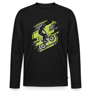 BMX Bike Rider Garçons Stunt Bike BMX - T-shirt manches longues Premium bio Homme - noir - Devant - Nico (187cm)