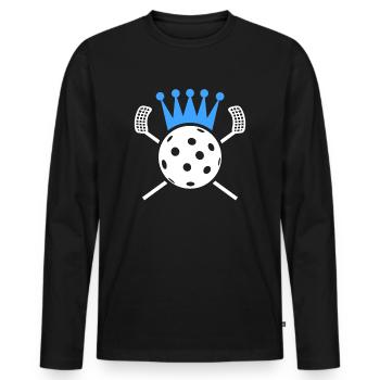 Floorballer Design Floorball Player Floorball - Men's Premium Organic Long Sleeve Shirt - black - Front - Nico (187cm)