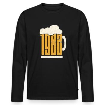 41e anniversaire Buveur de bière 41 ans Né en 1982 - T-shirt manches longues Premium bio Homme - noir - Devant - Nico (187cm)
