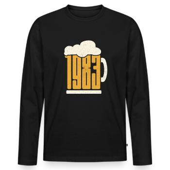 Buveur de bière 40e anniversaire 40 ans né en 1983 - T-shirt manches longues Premium bio Homme - noir - Devant - Nico (187cm)