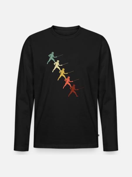 Fencing Vintage Fencing Fencing - Men's Premium Organic Long Sleeve Shirt - black