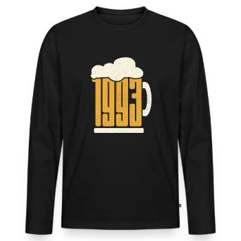 30. Geburtstag Biertrinker 30 Jahre Jahrgang 1993 - Männer Premium Bio Langarmshirt - Schwarz - Vorne - Nico (187cm)