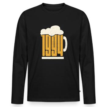 29. Geburtstag Biertrinker 29 Jahre Jahrgang 1994 - Männer Premium Bio Langarmshirt - Schwarz - Vorne - Nico (187cm)