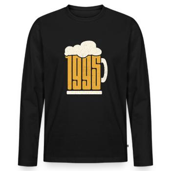 28th birthday beer drinker 28 years born 1995 - Men's Premium Organic Long Sleeve Shirt - black - Front - Nico (187cm)
