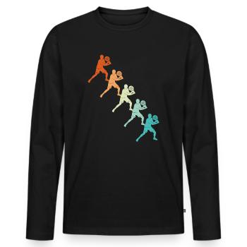 Padel Tennis Vintage Padel Player Padel - Men's Premium Organic Long Sleeve Shirt - black - Front - Nico (187cm)