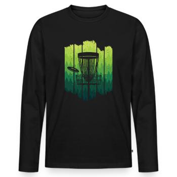 Disc Golf Player Design Frisbees Disc Golfer - T-shirt manches longues Premium bio Homme - noir - Devant - Nico (187cm)