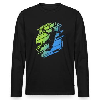 Handball Handballspieler Jungen Handballer - Männer Premium Bio Langarmshirt - Schwarz - Vorne - Nico (187cm)