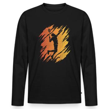 Badminton Player Badminton Retro Badminton Player - Men's Premium Organic Long Sleeve Shirt - black - Front - Nico (187cm)