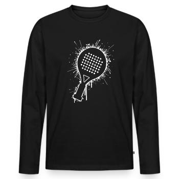 Padel Tennis Padel Raquette Padel Tennis Padel - T-shirt manches longues Premium bio Homme - noir - Devant - Nico (187cm)