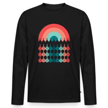 Padel Tennis Padel Tennis Retro Padel Racket Padel - Men's Premium Organic Long Sleeve Shirt - black - Front - Nico (187cm)