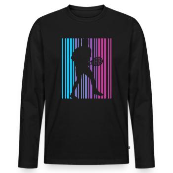 Joueur de tennis Club de tennis Joueur de tennis vintage - T-shirt manches longues Premium bio Homme - noir - Devant - Nico (187cm)
