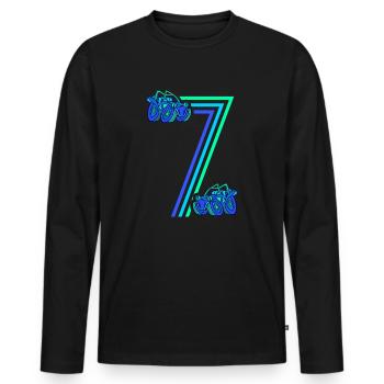 7. Geburtstag Rennauto 7 Jahre alt Rennwagen - Männer Premium Bio Langarmshirt - Schwarz - Vorne - Nico (187cm)