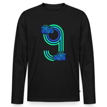 9. Geburtstag Rennauto 9 Jahre alt Rennwagen - Männer Premium Bio Langarmshirt - Schwarz - Vorne - Nico (187cm)