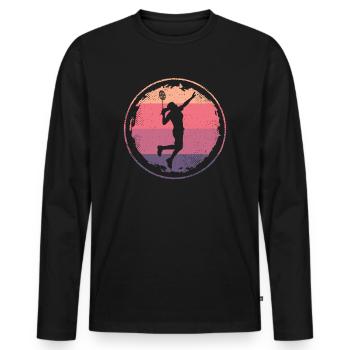 Joueuse de badminton Badminton Badminton féminin - T-shirt manches longues Premium bio Homme - noir - Devant - Nico (187cm)