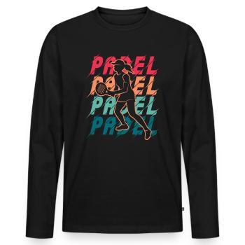 Padel tennis player Padel Padel player - Men's Premium Organic Long Sleeve Shirt - black - Front - Nico (187cm)
