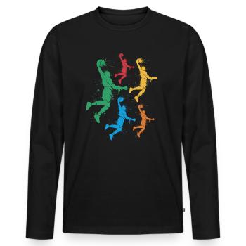 Basketball Boys Basketball Kids - Men's Premium Organic Long Sleeve Shirt - black - Front - Nico (187cm)