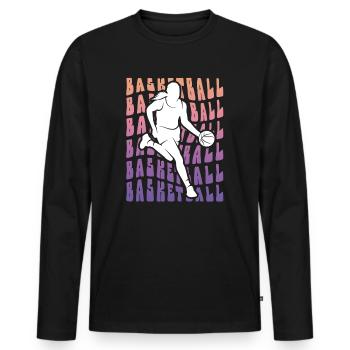 Basketball Women Girls Basketball Player - Men's Premium Organic Long Sleeve Shirt - black - Front - Nico (187cm)