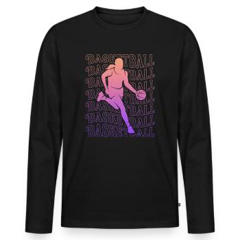 Basket-ball Femmes Filles Basket-ball Joueuse - T-shirt manches longues Premium bio Homme - noir - Devant - Nico (187cm)