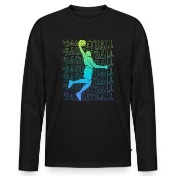 Basketball Men's Dunking Basketball Players - Men's Premium Organic Long Sleeve Shirt - black - Front - Nico (187cm)