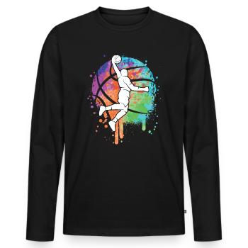Basketball Men Basketball Players Basketball Players - Men's Premium Organic Long Sleeve Shirt - black - Front - Nico (187cm)