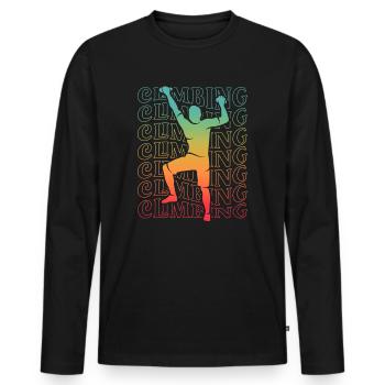 Bouldern Freiklettern Jungen Berge Klettern - Männer Premium Bio Langarmshirt - Schwarz - Vorne - Nico (187cm)