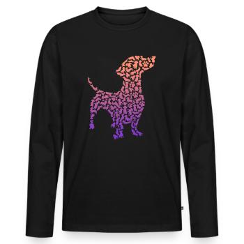Dackel Mama Dachshund Liebhaber Frauen Teckel - Männer Premium Bio Langarmshirt - Schwarz - Vorne - Nico (187cm)