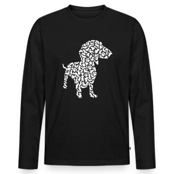 Teckel Maman Teckel Propriétaire Teckel Kids - T-shirt manches longues Premium bio Homme - noir - Devant - Nico (187cm)