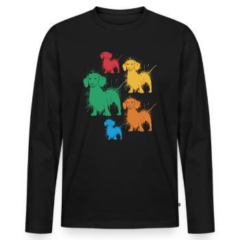 Teckel, Amoureux Des Chiens, Propriétaire, Teckel, Teckel - T-shirt manches longues Premium bio Homme - noir - Devant - Nico (187cm)