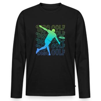 Disc Golf Disc Golf Disc Golfer Men - Men's Premium Organic Long Sleeve Shirt - black - Front - Nico (187cm)