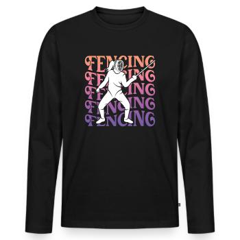 Fechter Fecht Fechtmeister Damen Mädchen Fechten - Männer Premium Bio Langarmshirt - Schwarz - Vorne - Nico (187cm)