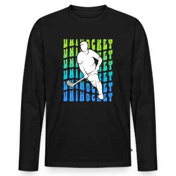 Floorball Innebandy Salibandy Floorball Enfants - T-shirt manches longues Premium bio Homme - noir - Devant - Nico (187cm)