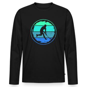 Floorball Innebandy Floorball Enfants - T-shirt manches longues Premium bio Homme - noir - Devant - Nico (187cm)