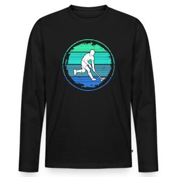 Floorball Innebandy Enfants Floorball Garçons - T-shirt manches longues Premium bio Homme - noir - Devant - Nico (187cm)