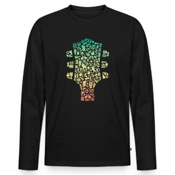 Bassiste, Bassiste, Guitare Basse, Guitare Basse - T-shirt manches longues Premium bio Homme - noir - Devant - Nico (187cm)