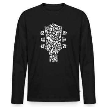 Bassiste, Bassiste, Guitare Basse, Guitare Basse - T-shirt manches longues Premium bio Homme - noir - Devant - Nico (187cm)
