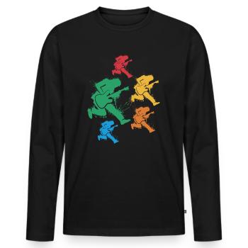 Bass Guitar Bass Guitarist Bass Guitar Bassist - Men's Premium Organic Long Sleeve Shirt - black - Front - Nico (187cm)